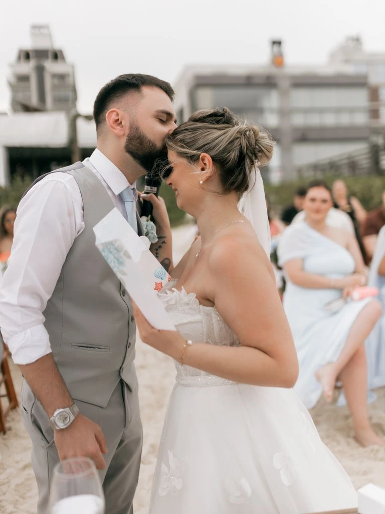 A linen-canopied beach ceremony on the Comporta coast