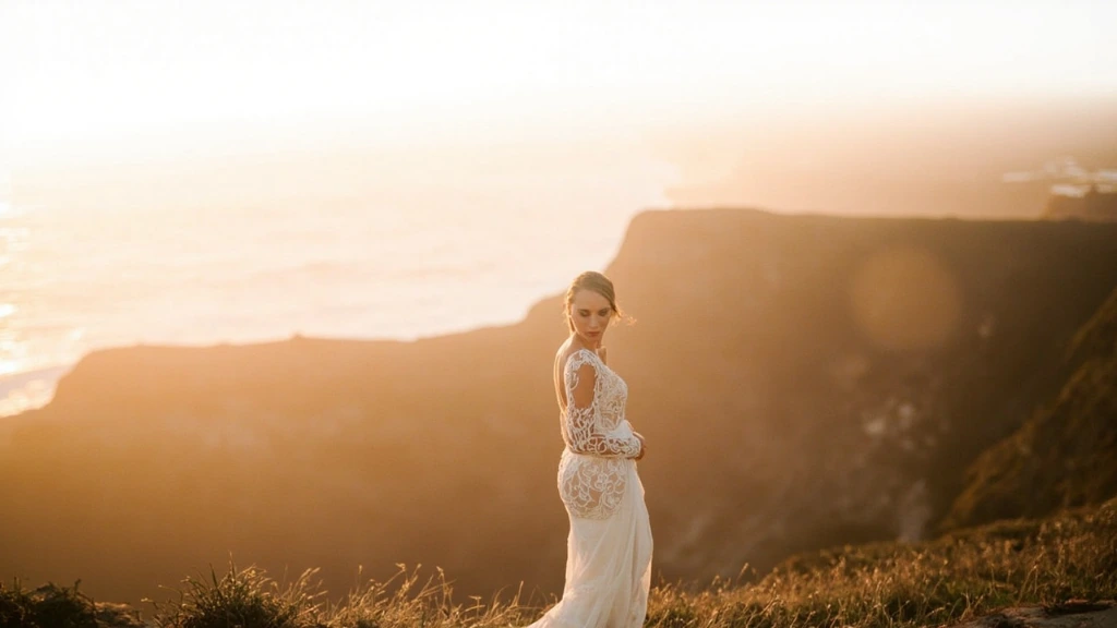 A quiet coastal cliff at golden hour